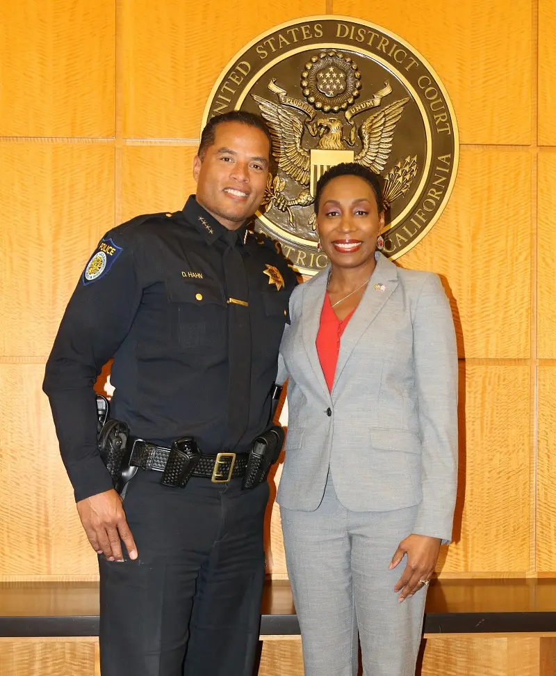 Acting U.S. Marshal Lasha Boyden with a police officer