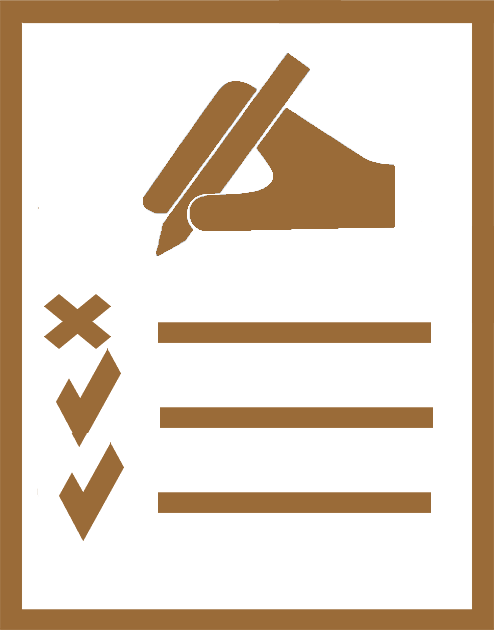 Guideline icon in gold color