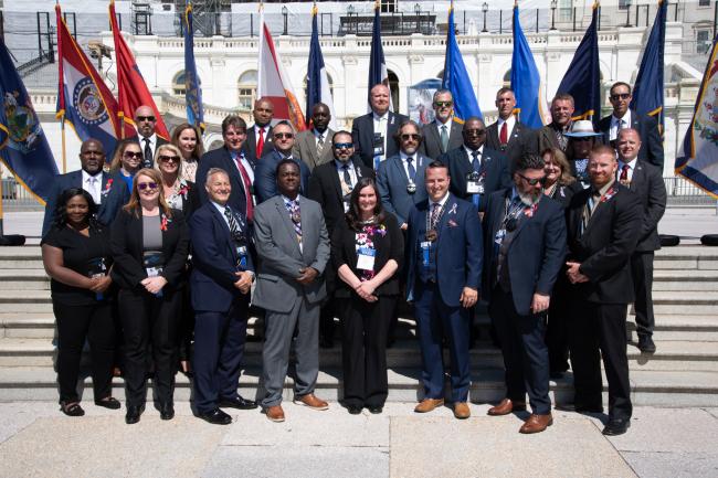 2022 Peace Officer’s Memorial Service participants in front…