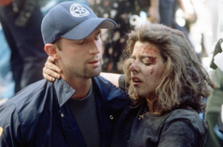 Deputy U.S. Marshal Dominic Guadagnoli carrying 9/11 victim